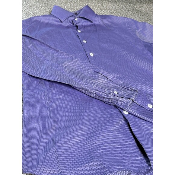 Robert Graham Dress Shirt Men’s 15 33/33 S Tailored Fit Purple Geometric - Picture 2 of 8